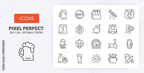 beer line icons 256 x 256