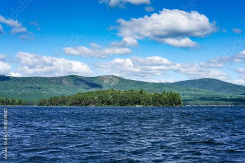 island lake turgoyak in russia ural