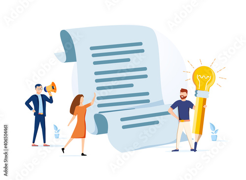 Vector illustration, business meeting and brainstorming, business concept for collaboration, finding new solutions.