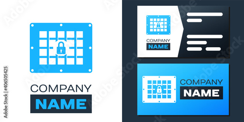 Logotype Prison window icon isolated on white background. Logo design template element. Vector.