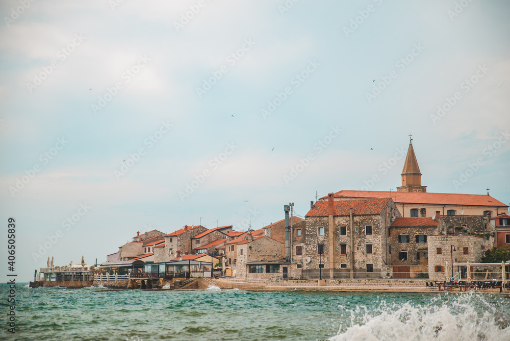 view of umag city in croatia at stormy weather