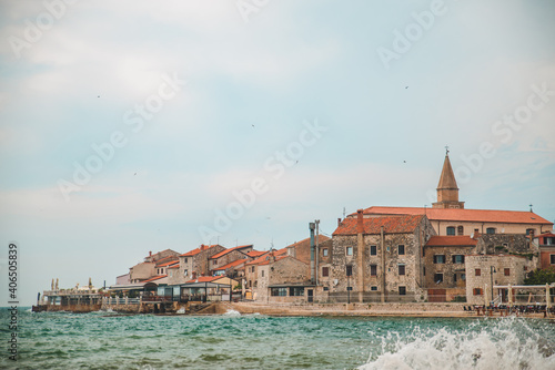 view of umag city in croatia at stormy weather © phpetrunina14