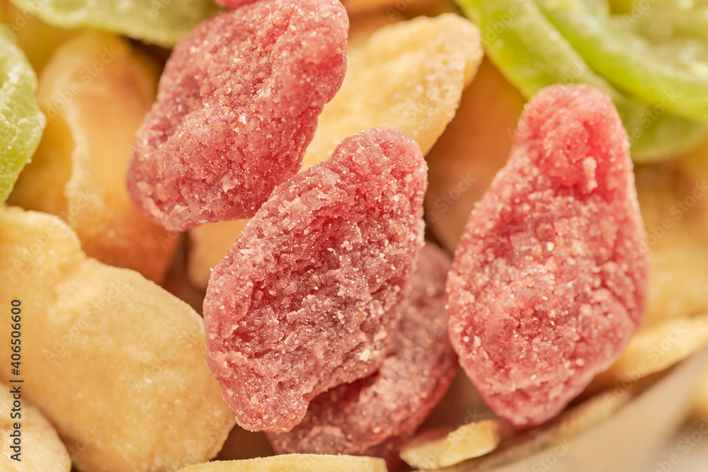 Close-up of dehydrated strawberries. Close-up of dehydrated strawberries.
