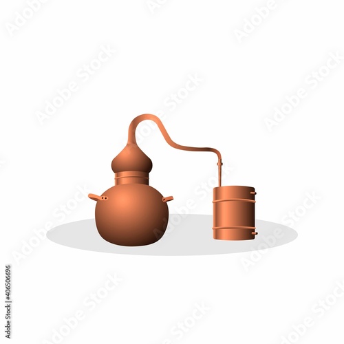 Alembic Copper. A distillation apparatus used for the production of alcohol, essential oils and moonshine.