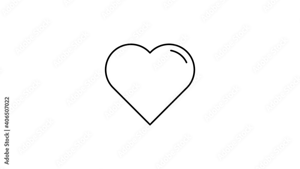 Heart line icon animation on the white screen background. 4K video. Useful for website, banner, greeting cards, apps, and social media posts. Heart line icon animation on the white screen background. 4K video. Useful for website, banner, greeting cards, apps, and social media posts.