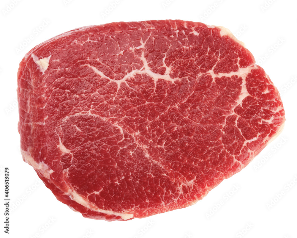beef steak, raw meat, isolated on white background, clipping path, full depth of field beef steak, raw meat, isolated on white background, clipping path, full depth of field