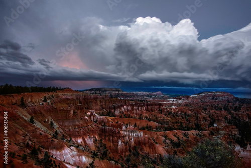 Bryce Canyon National Park under thunderstorm