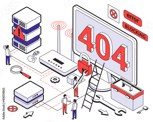 Isometric Web Hosting Icon Set