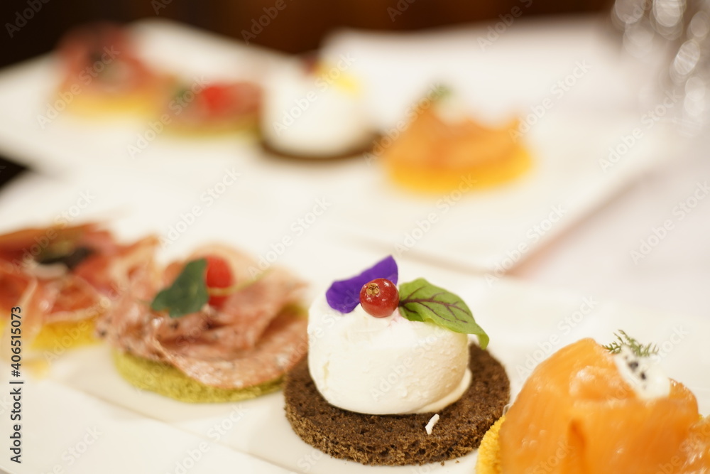 Fingerfood auf Tablett Fingerfood auf Tablett