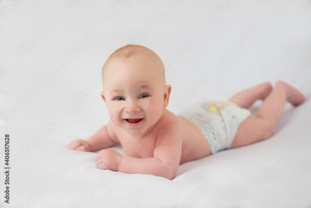 Healthy little baby with white background Healthy little baby with white background
