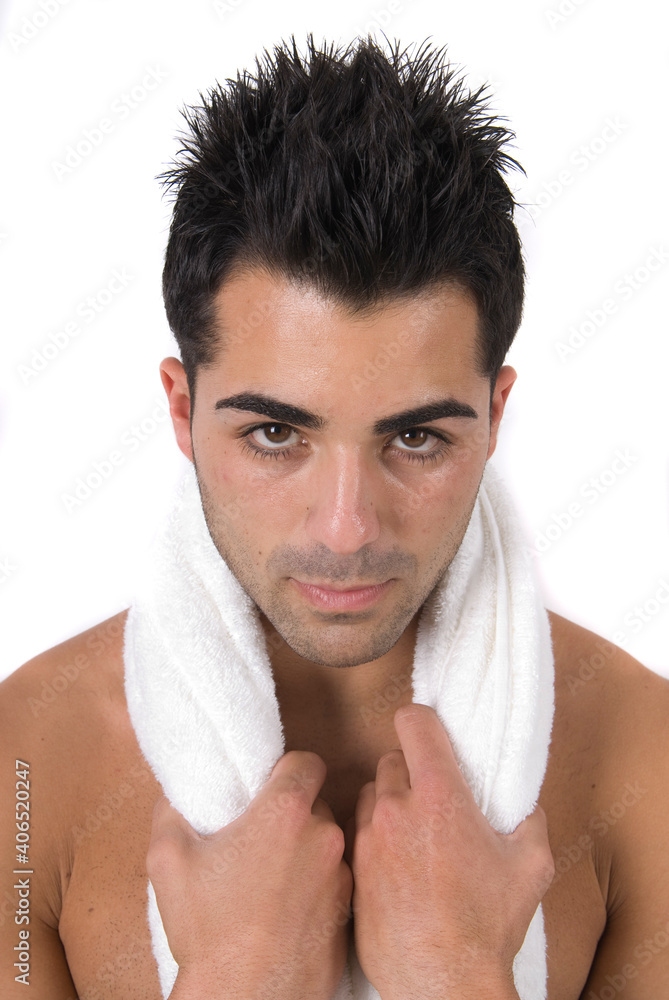 Fototapeta premium sensual young man after a sport and spa session