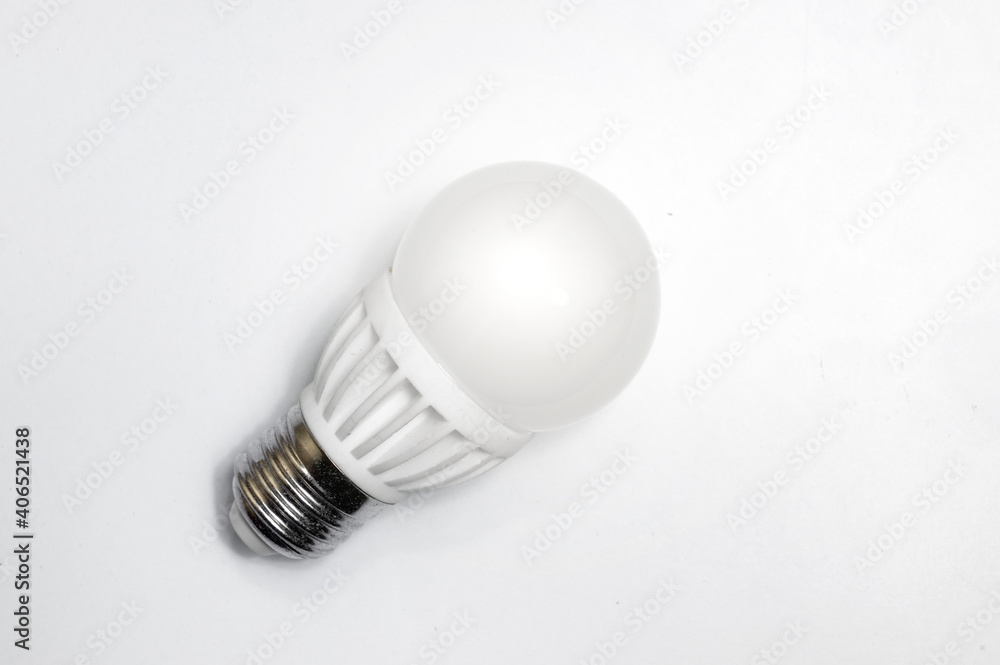 Electric light bulb on white background. LED lamp Electric light bulb on white background. LED lamp