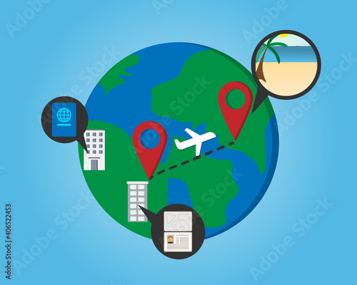 tourist visa process to get visas for travelling overseas vector 