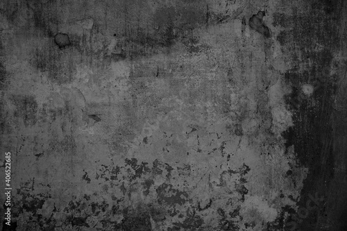 Concrete wall, cement texture background. Empty background, dark space. Black and white photo