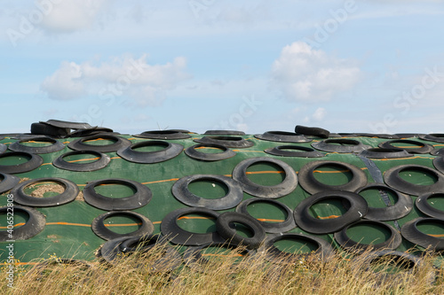 Closeup of a silage storage w photo