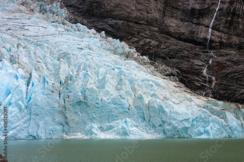 Serrano Glacier gently slips into the lake in Bernardo O Higgins National Park photo
