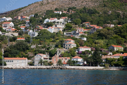 Colorful Waterfront Croatia coastline photo