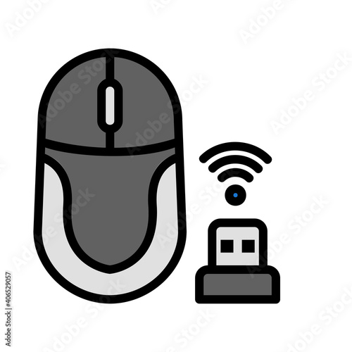 Mouse icon vector illustration in filled line style about internet of things for any projects