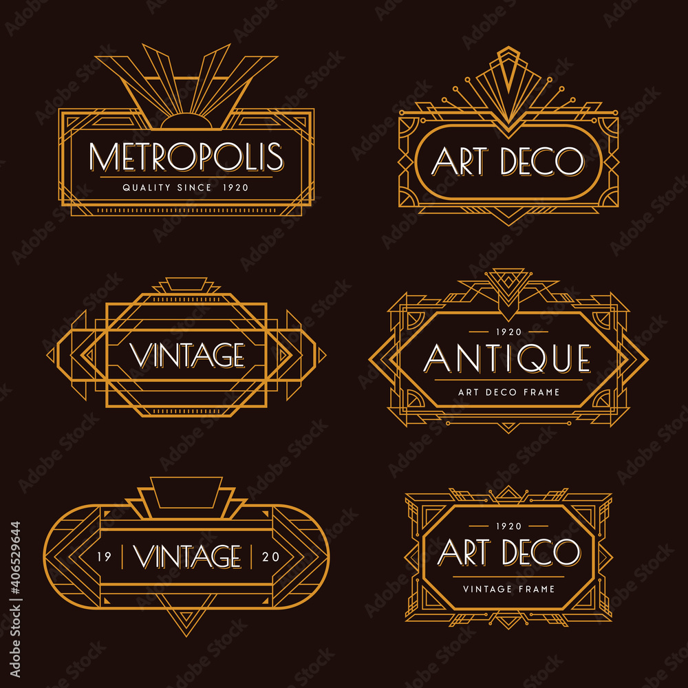 Art Deco Labels Set