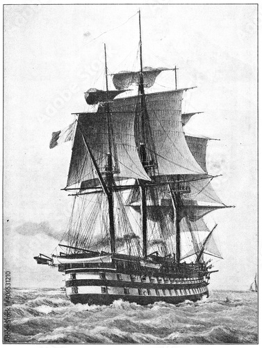Konstfotografi Napoleon (1850) - a 90-gun ship of the line of the French Navy, and the first purpose-built steam battleship in the world