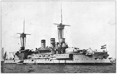 Photography SMS Weissenburg - the first ocean-going battleships of the Imperial German Navy