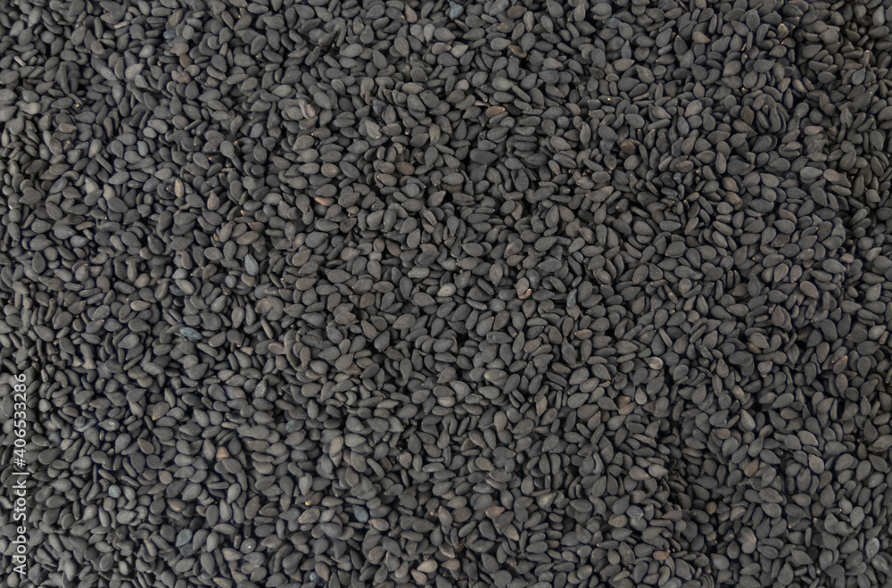 Black Sesame seeds background. Spices and food ingredients. Black Sesame seeds background. Spices and food ingredients.