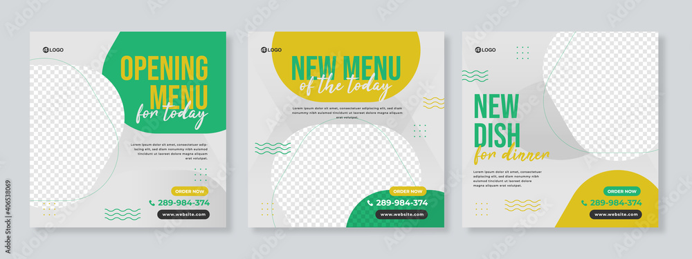 Plakat Menu Food or Restaurant Food Editable Social Media Post Template Banners for Digital Marketing. - Vector