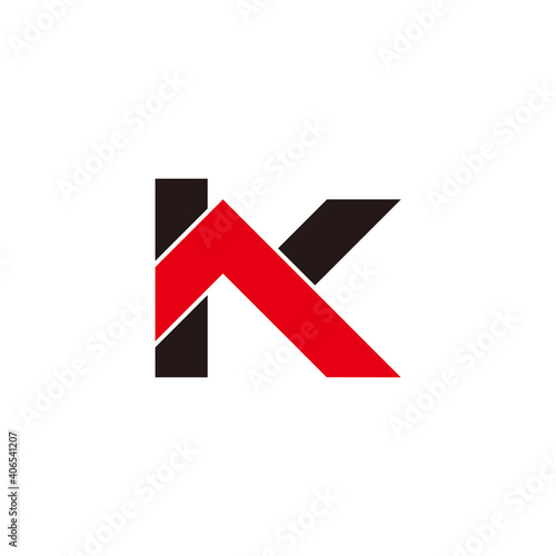 abstract letter k arrows up symbol logo vector