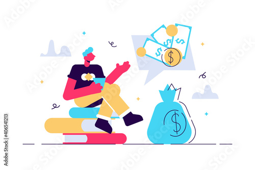 Vector illustration, financial problems, economic crisis, business