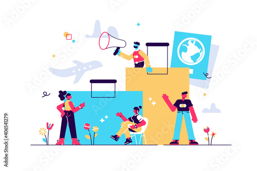 vector illustration  concept of vacation planning  business trip