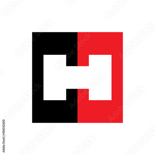 Square with H letter logo design vector