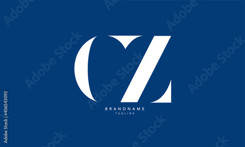 Alphabet letters Initials Monogram logo CZ, ZC, C and Z