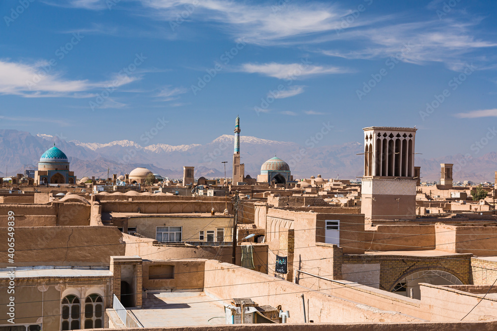 イラン　ヤズドの旧市街の風景