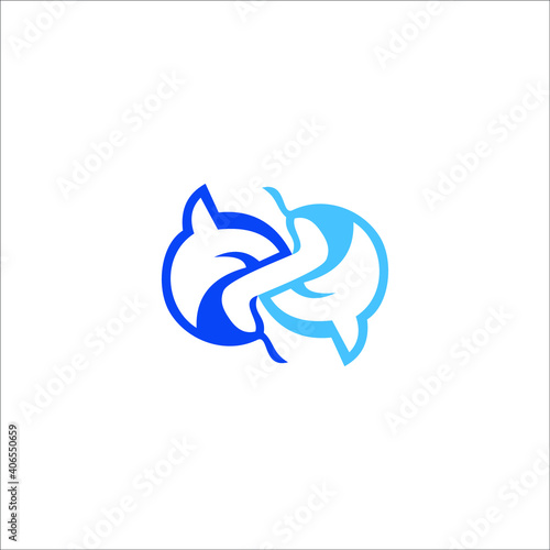 logo icon fish animal sea templet vector