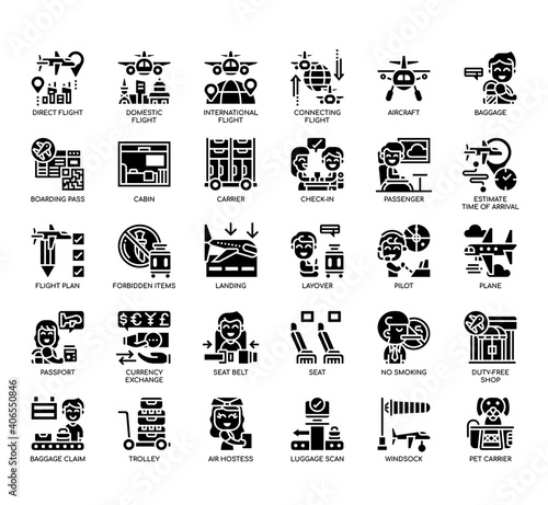 Set of Airport thin line and pixel perfect icons for any web and app project.