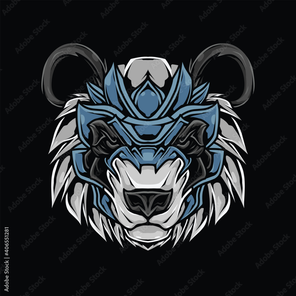 Fototapeta premium panda head t shirt illustration
