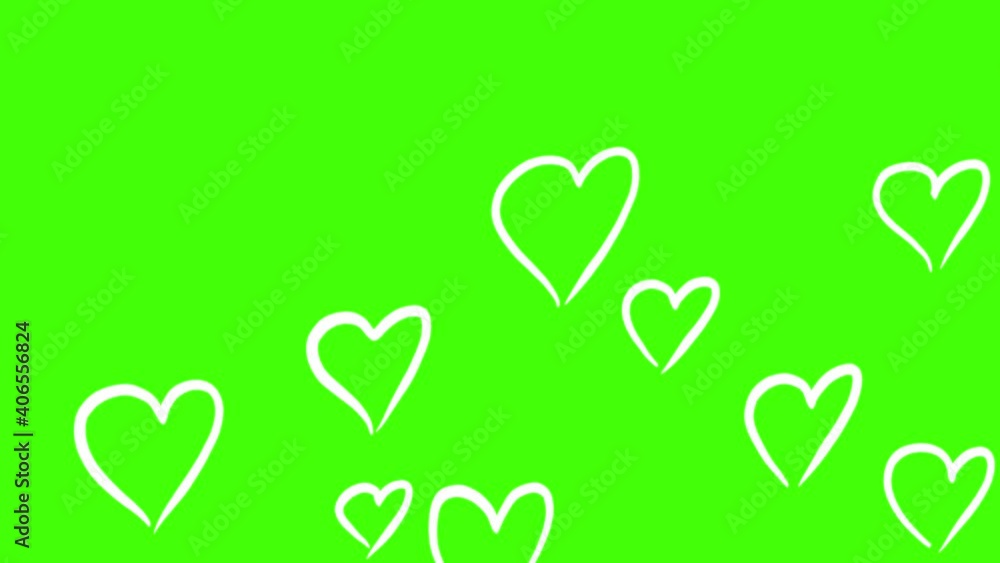 4K video love background on green screen. Romance time hand drawn hearts move up. Valentine’s Day with love movement background animation media, banner, decoration, wedding all love concept design. 4K video love background on green screen. Romance time hand drawn hearts move up. Valentine’s Day with love movement background animation media, banner, decoration, wedding all love concept design.