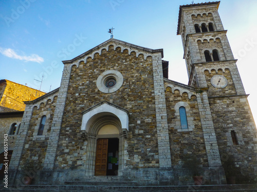 Low angle shot of Chiesa di San Salvatore in Castellina, Italy photo