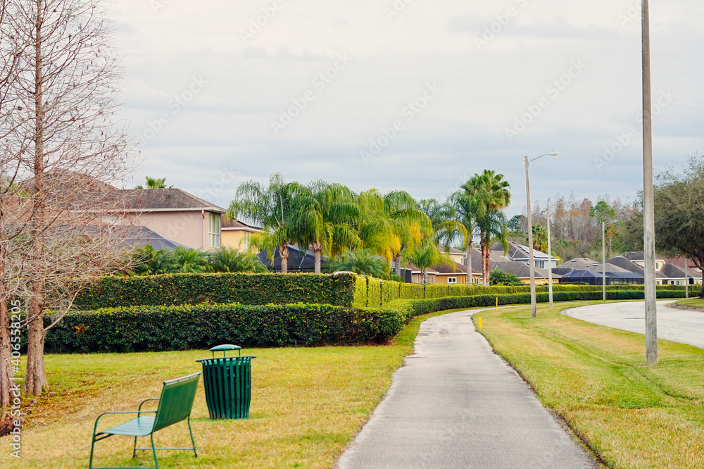 Fototapeta premium A typical Florida house in winter