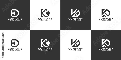 Set of creative letter tb logo design collection