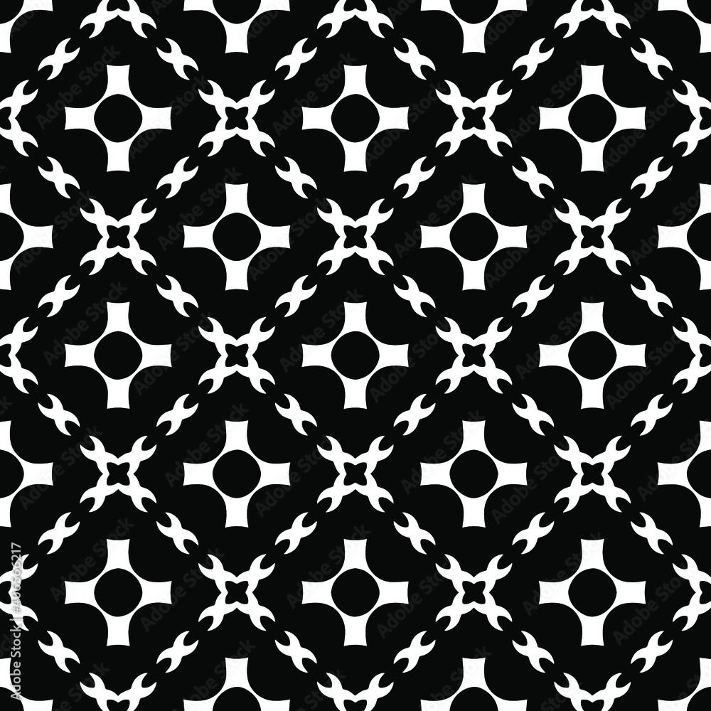 Naklejka premium Black and white texture. Abstract seamless geometric pattern.