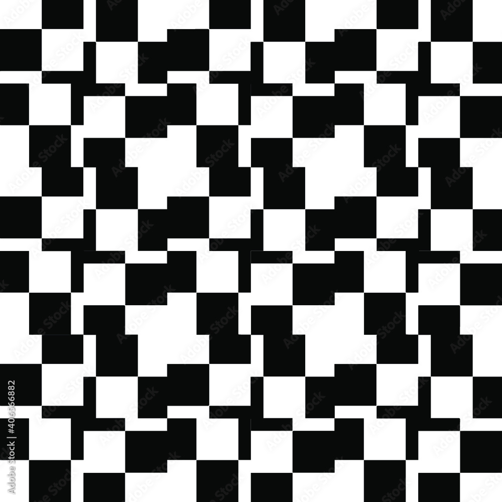 Fototapeta premium Black and white texture. Abstract seamless geometric pattern.