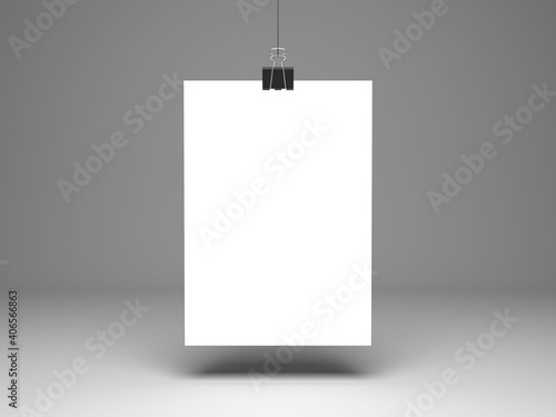 Φωτογραφία poster mockup, brochure, flyer a4, a3, white sheet, din format, on white backgro