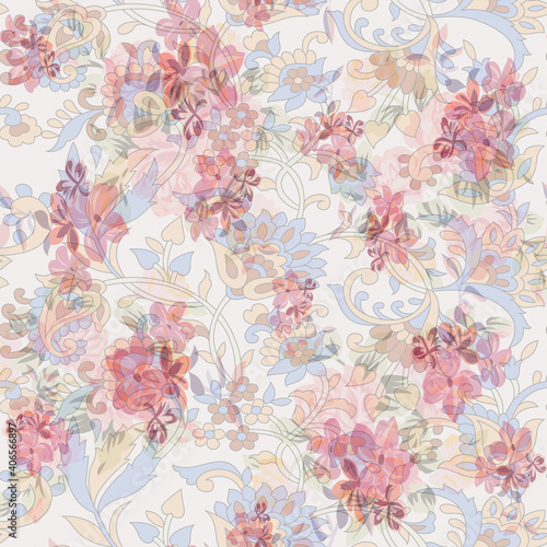 abstract digital flower design pattern on backgorund1ok