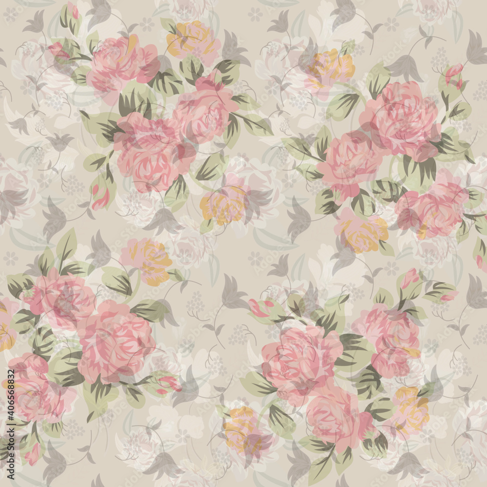 abstract digital flower design pattern on     backgorund1ok