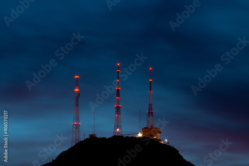 Las Antenas del Cerro Guaguachic, (Cerro Coronel) en la ciudad de Chihuahua México  photo