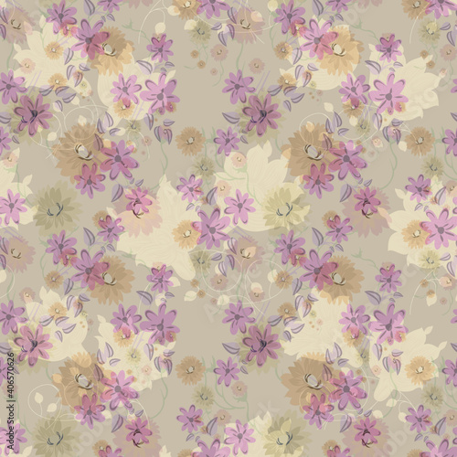 abstract digital flower design pattern on backgorund1ok
