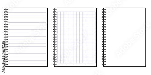 Brochure, book, magazine template. Realistic ruled notebook for cover design. Stock image. EPS 10.