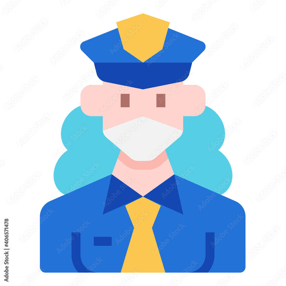 Police icon for web element , webpage, application, card, printing, social media, posts etc.