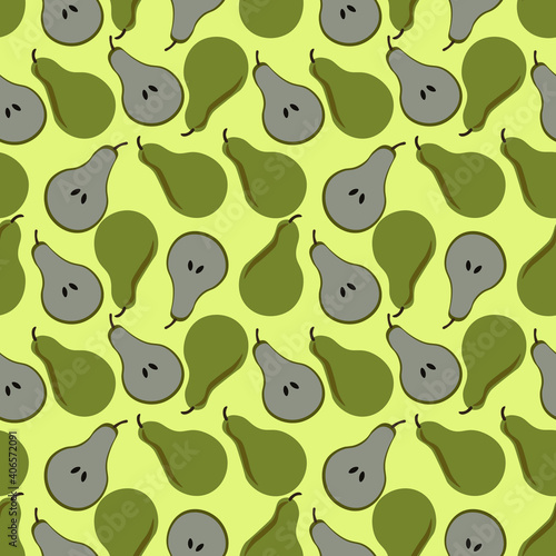 Pear vector ilustration seamless pattern.Great for wrapping paper scrapbooking textile fabric print.eps10.